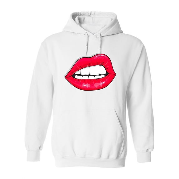 Pink Lips. Hoodie Women -Image by Shutterstock, Female Small