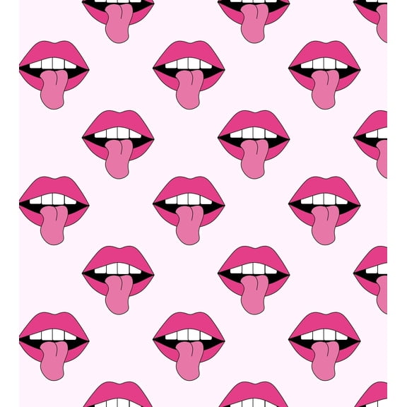 Pink Lips with Tongue Pattern Edible Icing Image Cake Topper, by Tnct.