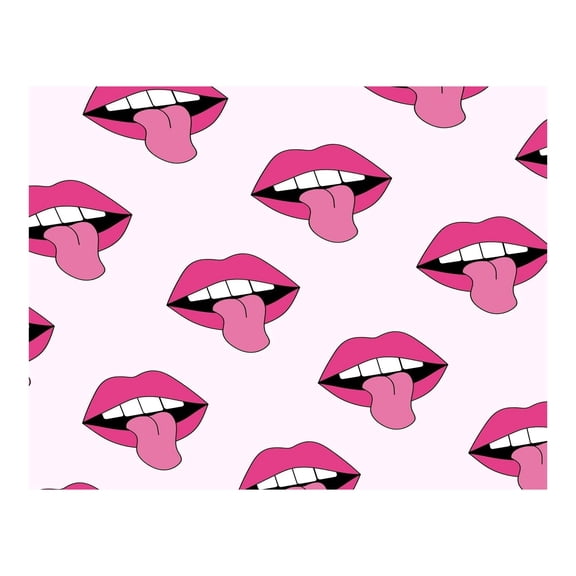 Pink Lips with Tongue Pattern Edible Chocolate Transfer Sheet, by TNCT. (1 Count)