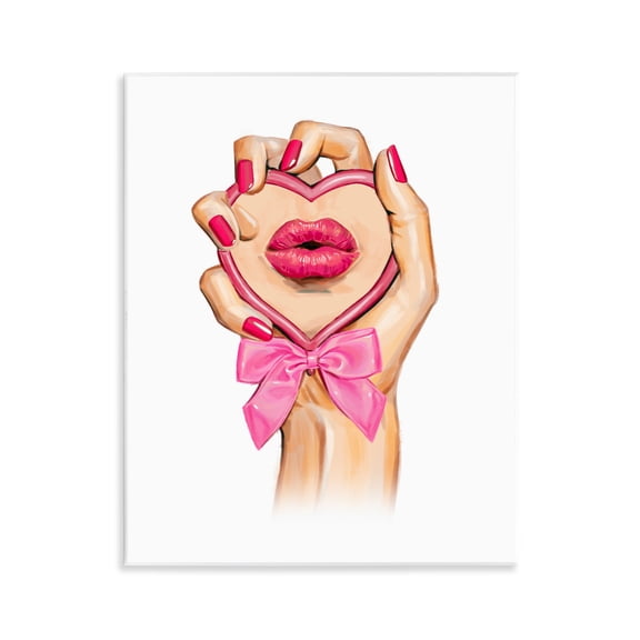 Pink Lips in Mirror Wall Plaque Art, design by Ziwei Li