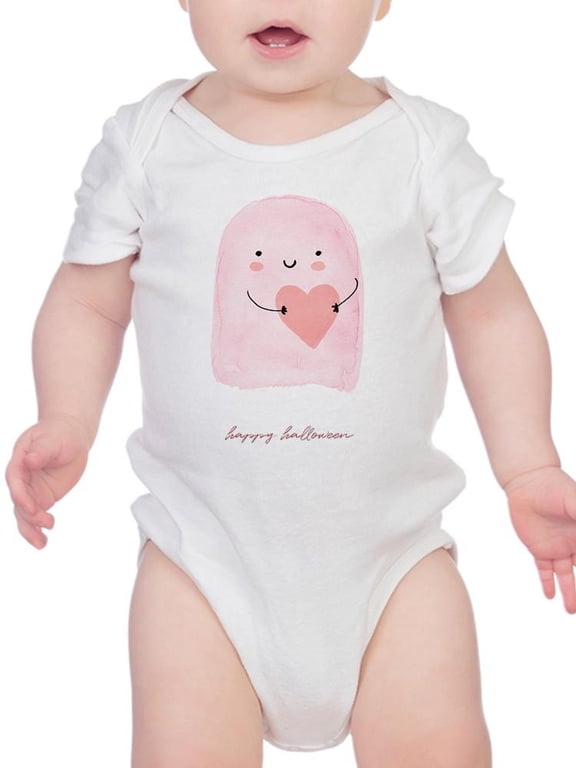 Pink Little Ghost Watercolor Bodysuit Infant -Image by Shutterstock, 24 Months