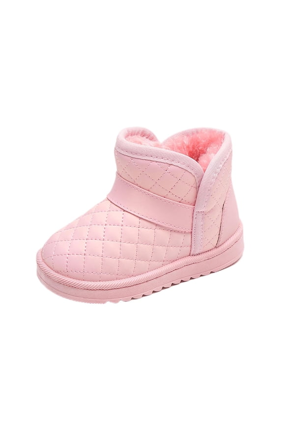 Pink Little Kids Aged 4.5 To 5 Years Will Love These Snow Boots With Waterproof Leather And A Cozy Interior, Offering Unisex Warmth And Protection Outdoors.