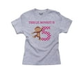 thumbnail image 1 of Pink Little Monkey is 5 - Birthday Cute Gift Boy's Cotton Youth Grey T-Shirt, 1 of 2