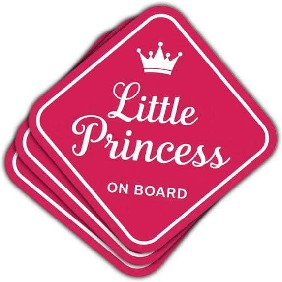 Pink Little Princess On Board 3" Sticker, Princess Sticker, Princess On Board Signs for Car, Toddler On Board Sticker Sticker Die-Cut Waterproof for Water Bottle, Truck, Car, Helmet (1pcs)