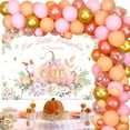 thumbnail image 1 of Pink Little Pumpkin 1st Birthday Decorations for Girl, Our Little Pumpkin Is Turning One Backdrop and Balloon Garland Kit for Girls 1st Birthday Fall Autumn Thanksgiving Party Supplies, 1 of 5