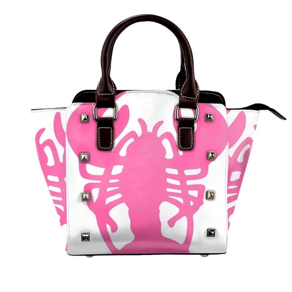 Pink Lobster Rivet Fashion One-Shoulder Women's Handbag Tote Bag