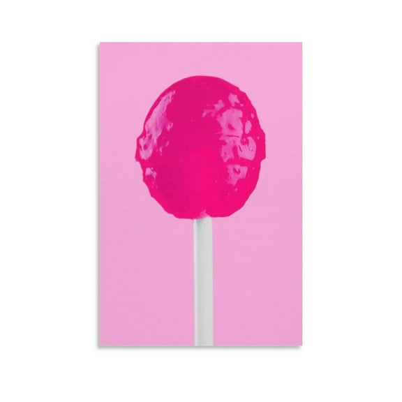 Pink Lollipop Cute Home Decor Funky Wall Art Quirky Decor Candy Poster Pink Poster Poster Decorative Painting Canvas Wall Art Living Room Posters Bedroom Painting