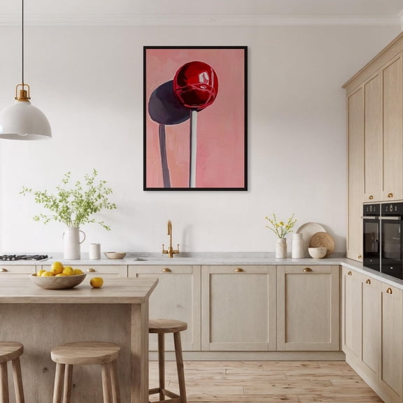 Pink Lollipop Wall Art, Pop Art Candy Decor, Unframed Canvas Size 16x24