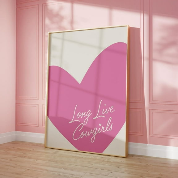 Pink Long Live Cowgirls Poster Retro Coastal Cowgirl Printable Art For Dorm Room Girly Wild West Print Pink Western Art Wall Art, Modern Wall Decor, 8x12 UNFRAMED