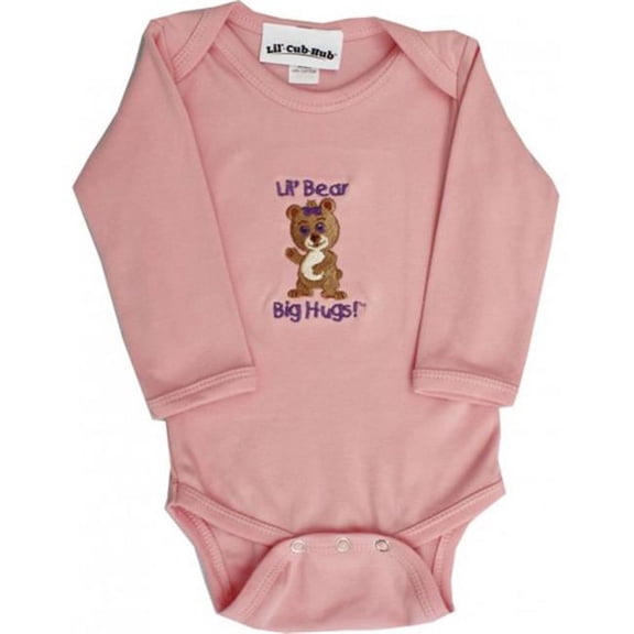 Pink Long Sleeve Girl Bear Onesie