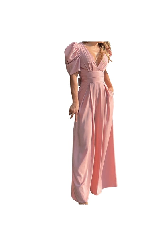 Pink Loose Fit Overalls for Ladies Summer Fall Lounge Flare Wide Leg Basic Long Boot Cut Leg Coveralls Pants Catsuit Womens 2026 Clothing Country Concert XXL