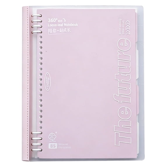 Pink Loose Leaf Notebook, Detachable Ring Binder Refillable Planner for School Office Supplies, 1Pcs, 11X9In