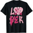 thumbnail image 1 of Pink Loser Lover Pink Drip Heart Matching Valentines Day T-Shirt, 1 of 4
