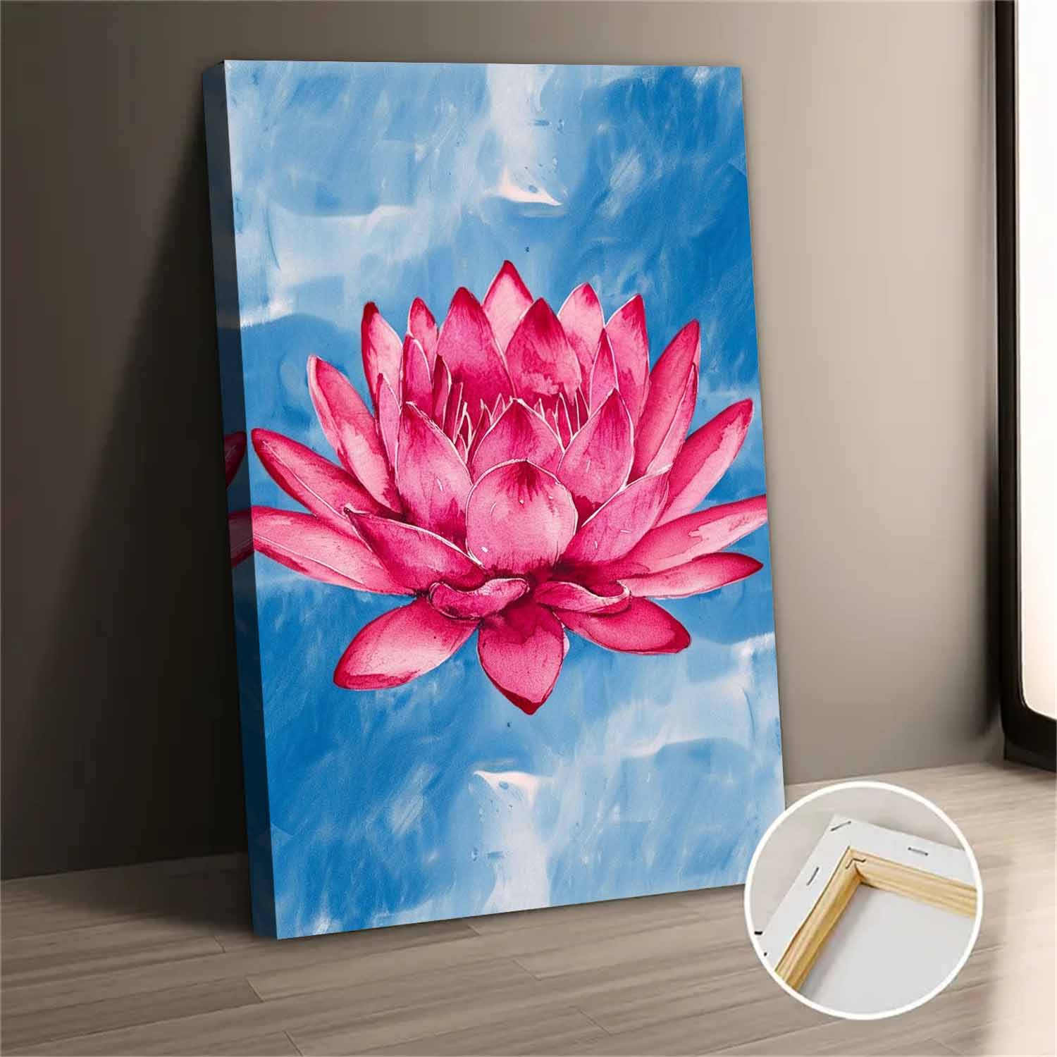 Pink Lotus Flower Canvas Wall Art For Bedroom Living Room Decor ...