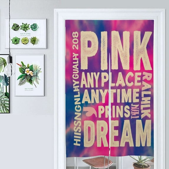 Pink Love Dream Graphic Print Door Curtain Nordic Living Room