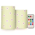 thumbnail image 1 of Pink Love Heart on Yellow Stripes 2 PCS LED Flickering Flameless Candles with Remote Control Realistic 3D Wick Window Candles Sets for Wedding Table Home Decoration Gifts, 1 of 7