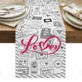 thumbnail image 1 of Pink Love Table Runner - 48 Inch Long, Kitchen Dining Table Runner Dresser Scarves, Valentine's Day Postmark Mails Retro Gray Farmhouse Decor for Coffee Tables Wedding Party Banquet, 1 of 8