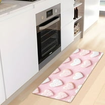 Pink Loving Hearts Luxury Kitchen Rug Non Slip Bathroom Plush Mat Shaggy Bedroom Carpet 39"x20"