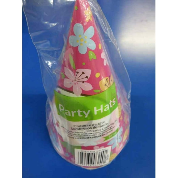 Pink Luau Fun Hula Girl Hibiscus Hawaiian Beach Theme Party Favor Cone Hats