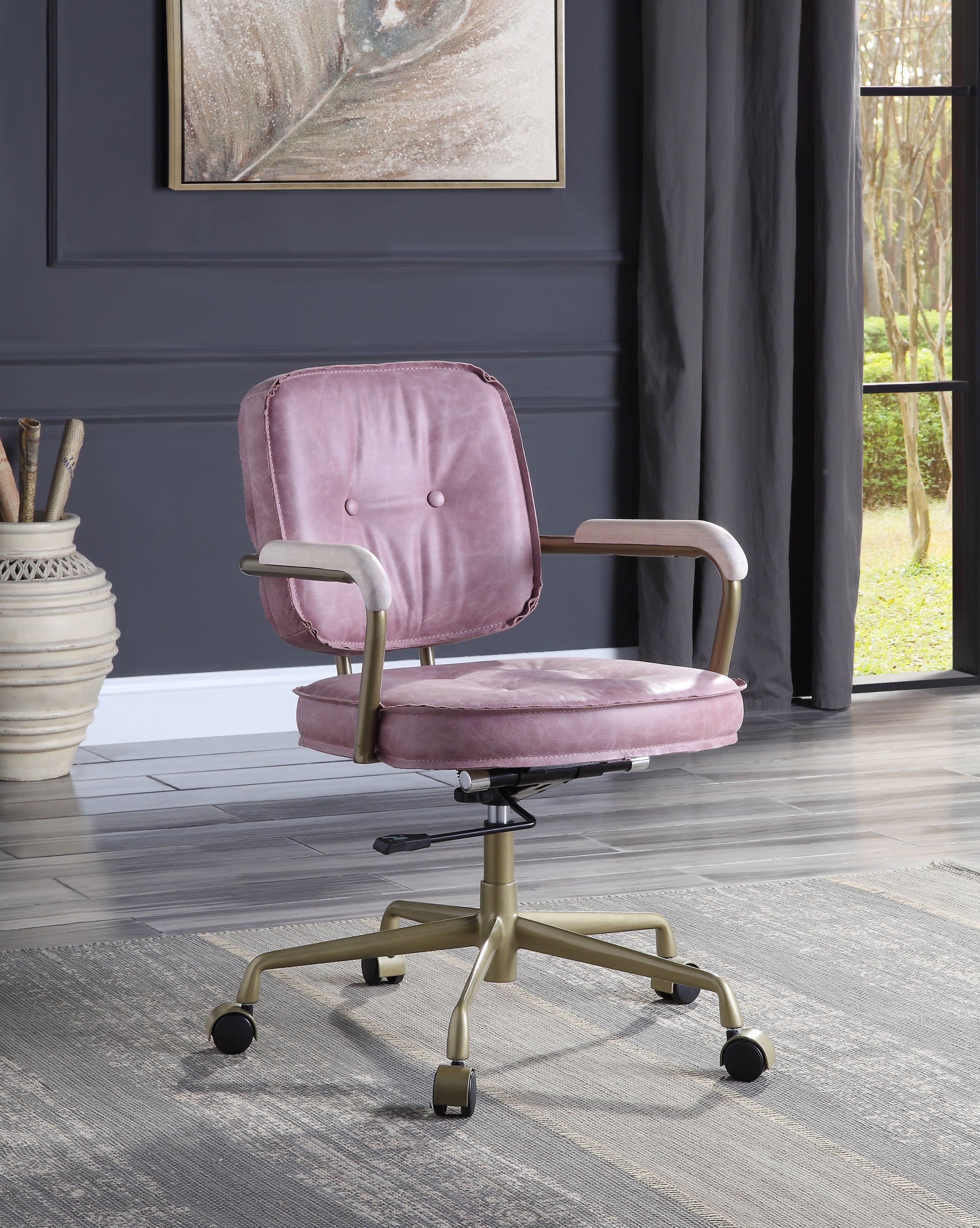 Pink Lux Leather Office Chair - Walmart.com