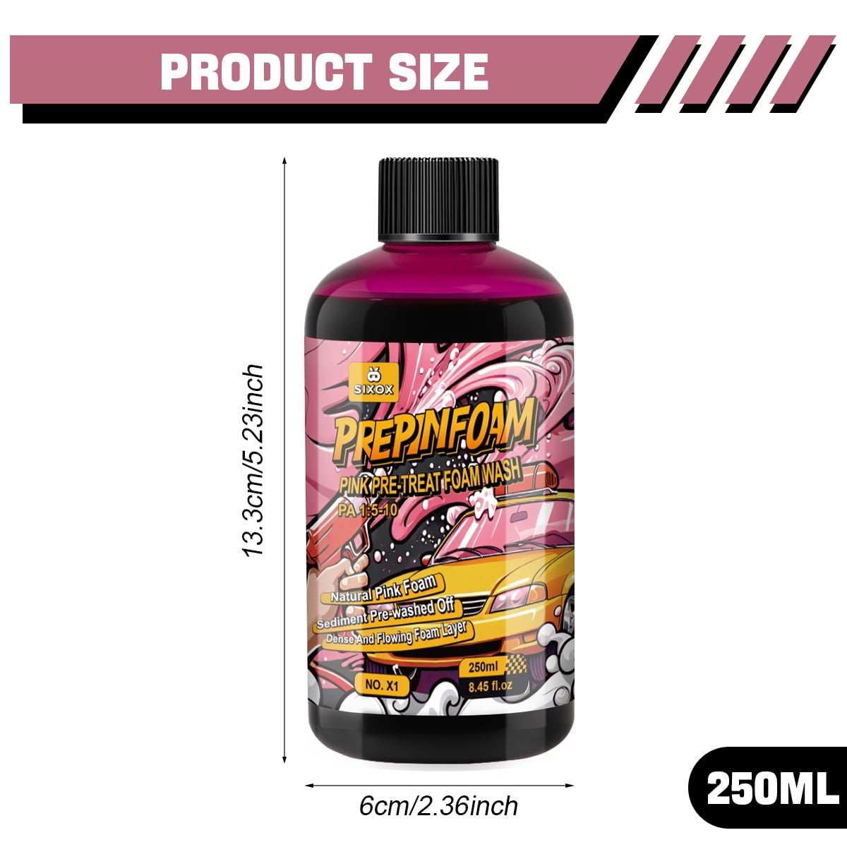 Pink Magic Foam Car Wash Shampoo Car High Concentration Sediment Pre-washed Off Wash Car Wash Soap Super Foam Cleaner X1