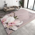 thumbnail image 1 of Pink Magnolia Area Rug, Woman Flowers Indoor Non Slip Living Room Rug, Low Pile Foldable Home Decor Carpet For Bedside Bedroom Kitchen Dining Room Decor Floor Mat 3 x 5ft, 1 of 6