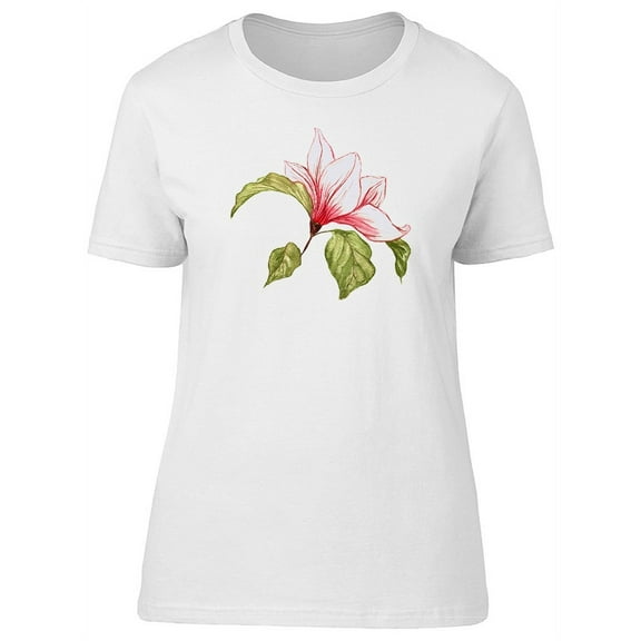 Pink Magnolia Flower Watercolor  Tee Women's -Image by Shutterstock