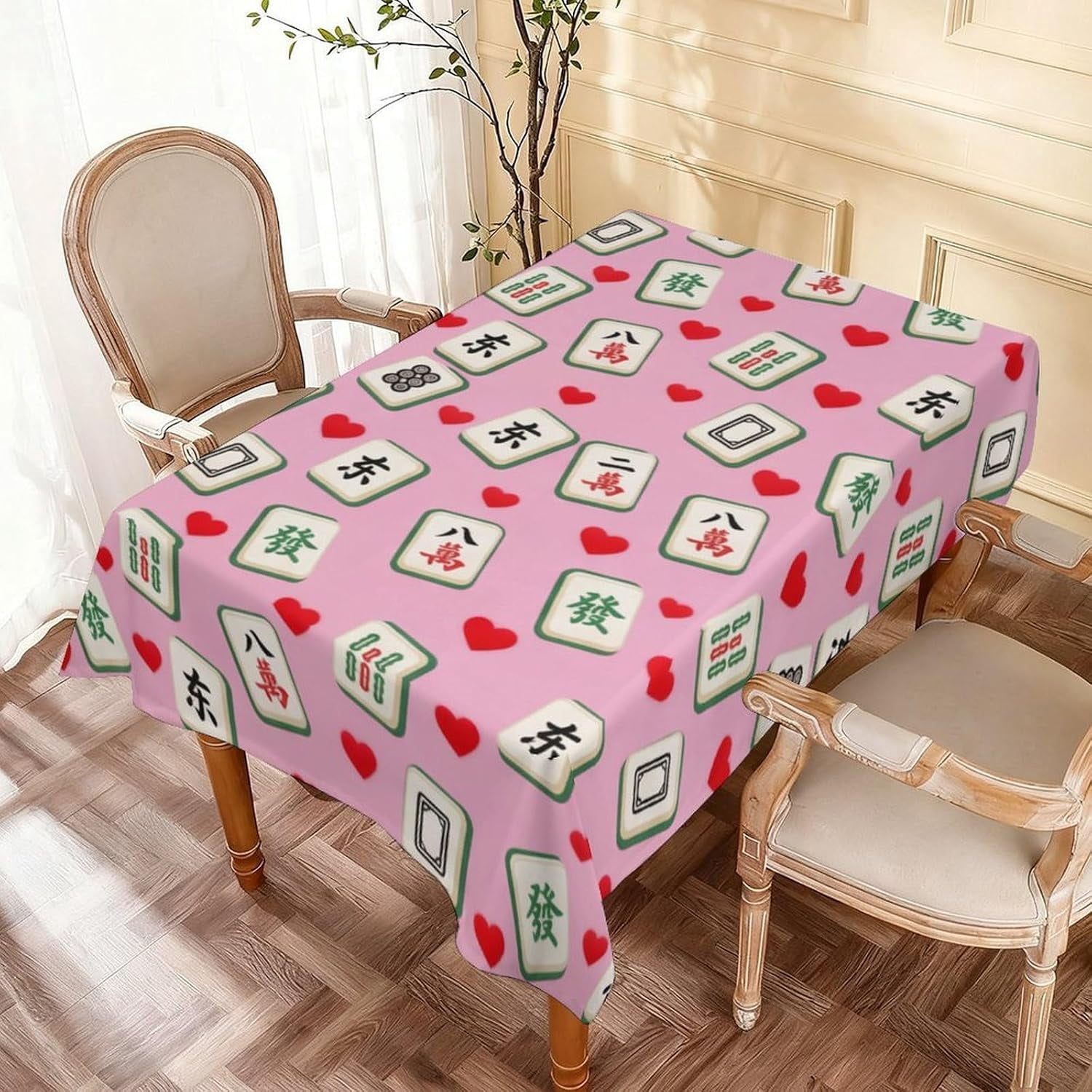 Pink Mahjong Rectangle Tablecloth 60x84 inch - Walmart.com
