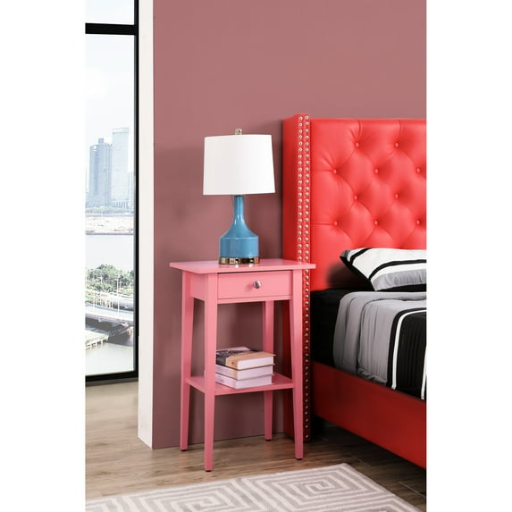 Pink Main Hue - Enhance Modern Bedroom Decor - Bedside Nightstand - Reliable and Long - lasting