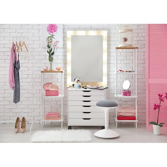 Pink Makeup Room Backdrop Makeup Dressing Room Beauty Salon Dressing Table Photography Background for Cosmetics Mirror Makeup Artist Decorations Banner Photo Props