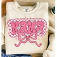 thumbnail image 1 of Pink Mama Coquette Sweater, Retro Pink Leopard Checked Mama Bow Mother's Day Gift Sweatshirt, 1 of 5