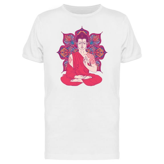 Pink Mandala Meditation T-Shirt Men -Image by Shutterstock, Male 3X-Large