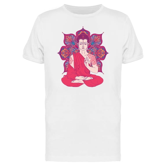 Pink Mandala Meditation T-Shirt Men -Image by Shutterstock, Male x-Large