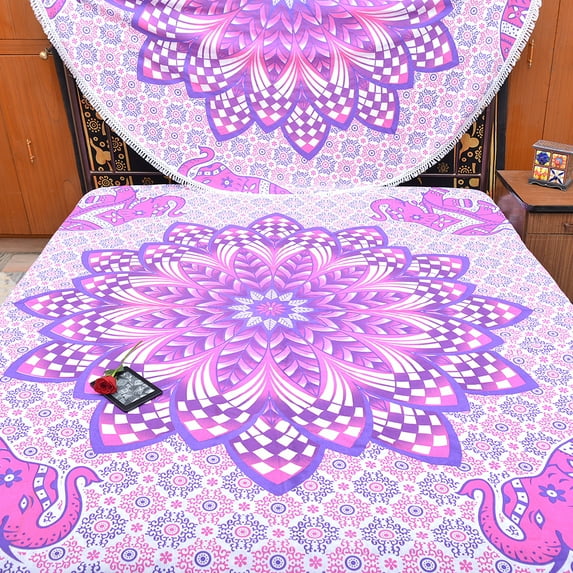 Pink Mandala Tapestry Indian Wall Hanging Decor Bohemian Hippie Queen Bedspread Throw Elephant Tapestries Online