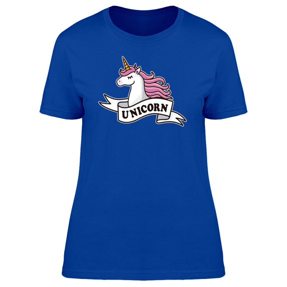 Pink Mane Unicorn With Labbel Tee Women's -Image by Shutterstock