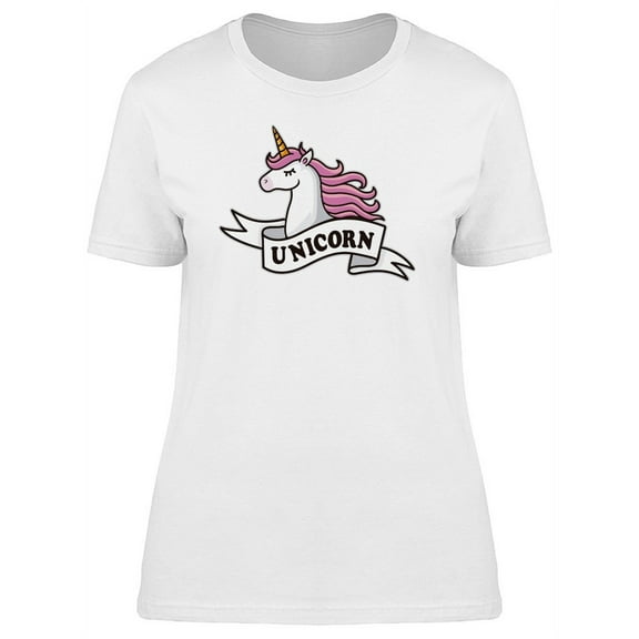 Pink Mane Unicorn With Labbel Tee Women's -Image by Shutterstock