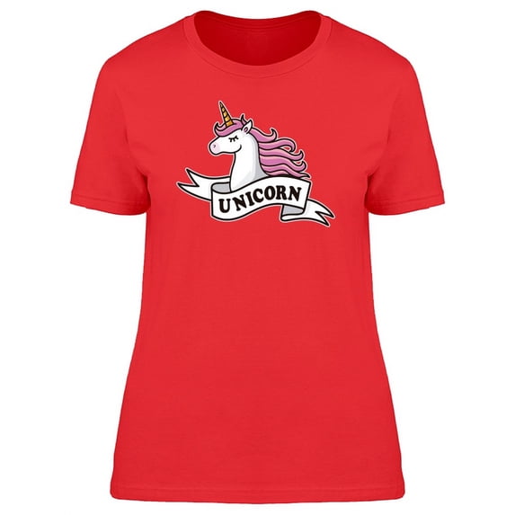 Pink Mane Unicorn With Labbel Tee Women's -Image by Shutterstock