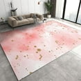 thumbnail image 1 of Pink Marble Area Rug, Ladies Marble Gold Spots Indoor Non Slip Large Area Rugs, Machine Washable Carpet For Woman Bedside Living Room Bedroom Kitchen Dining Room Decor Floor Mat 5x7ft, 1 of 6