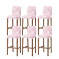 thumbnail image 1 of Pink Marble Bar Stool Covers Set of 6, Modern Abstract Art Elegant Stretch Washable Bar Chair Covers with Backs, Removable Pub Counter Height Chair Cover for Kitchen Dining Room Cafe, 1 of 7