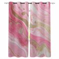 thumbnail image 1 of Pink Marble Blackout Curtains for Bedroom/Living Room, Thermal Insulated Kitchen Curtains, Golden Abstract Modern Ink Painting Grommet Darkening Window Treatment Drapes 27.5"x39"x2, 1 of 8