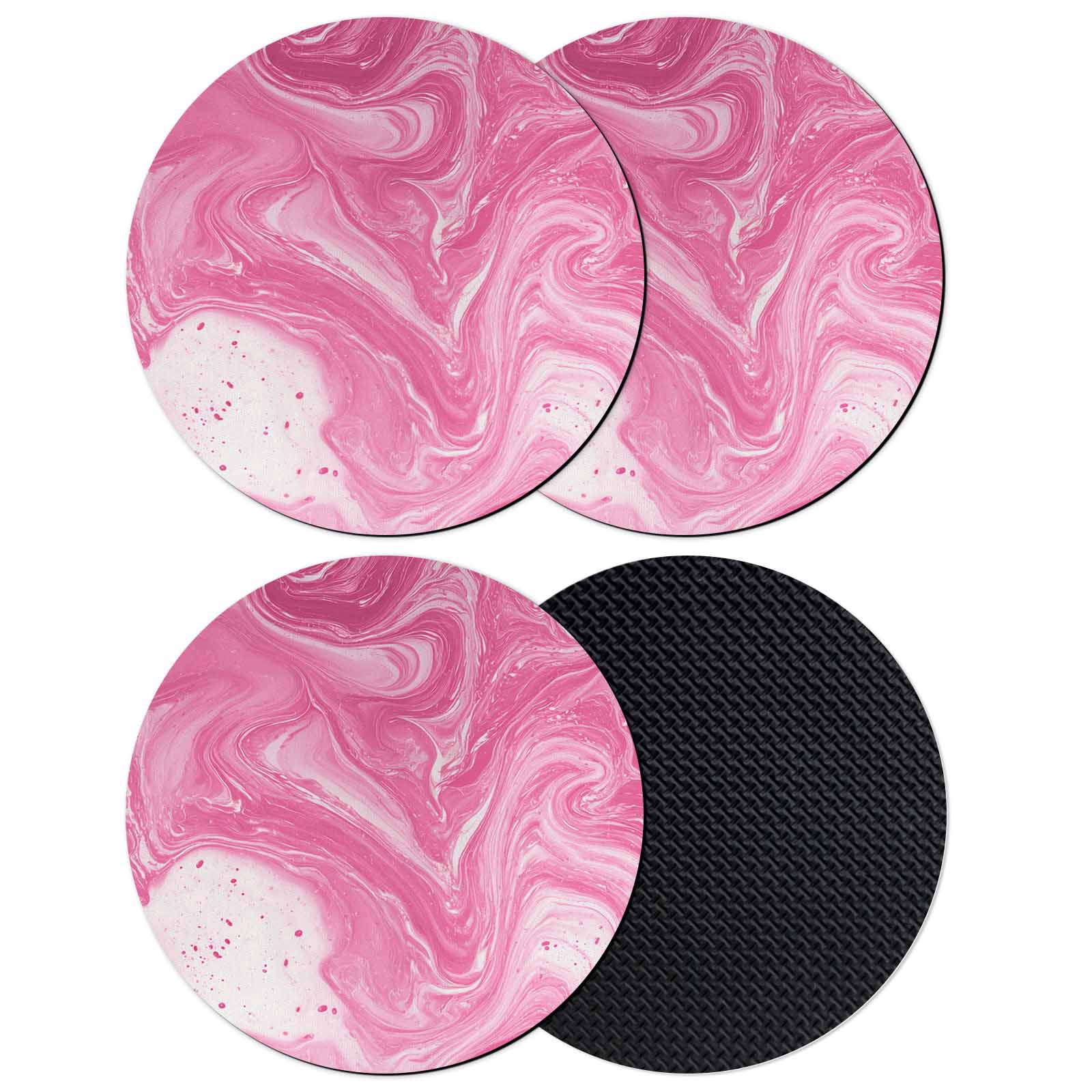 Pink Coaster Set Pink Marble Coasters Set of 4, Absorbent Coasters for Drinks, Modern ...
