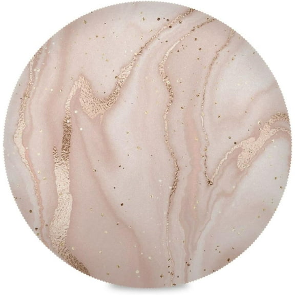 Pink Marble, Elastic Fitted Edged Round Tablecloth Fade resistant Anti-Shrink Table Cloth Washable Table Cover for Indoor or Outdoor and anywhere you wanna use it 72"X 72"
