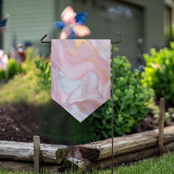 Pink Marble Garden Flag 18" x 12.5" Double Sided Yard Lawn Outdoor Decor Small Yard Flags