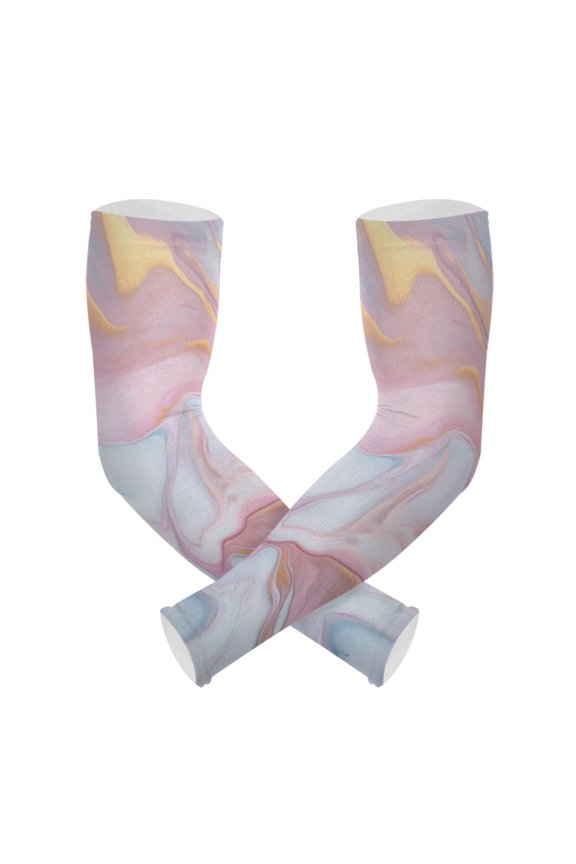 Pink Marble Gardening Sleeves UV Sun Protection Cooling Arm Sleeves Anti-Scratch Farmers Sleeves for Women Men