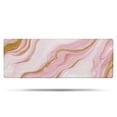 thumbnail image 1 of Pink Marble Gold Line Pattern Bathroom Rugs Mat,Non Slip Microfiber Bathroom Rug,Rubber Backing,Soft Bathroom Mats for Bathroom Floor,Tub and Shower,47x17in(120x43cm), 1 of 5