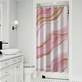 thumbnail image 1 of Pink Marble Gold Line Pattern Shower Curtain 36"x72" ,Bathroom Decorative Shower Curtains Set with 12 Hooks,Modern Waterproof Washable Shower Curtain, 1 of 6