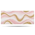 thumbnail image 1 of Pink Marble Gold Wave Pattern Bathroom Rugs Mat,Non Slip Microfiber Bathroom Rug,Rubber Backing,Soft Bathroom Mats for Bathroom Floor,Tub and Shower,60x24in(150x60cm), 1 of 5