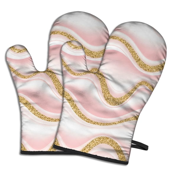 Pink Marble Gold Wave Pattern Shower Curtain OneSize ,Bathroom Decorative Shower Curtains Set with 12 Hooks,Modern Waterproof Washable Shower Curtain