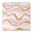 thumbnail image 1 of Pink Marble Gold Wave Pattern Square Fitted Tablecloth with Elastic Edge,Square Table Cover,Washable Elastic Table Cover for Home Kitchen Party Decor 34"x34", 1 of 6