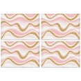 thumbnail image 1 of Pink Marble Gold Wave Pattern Summer Placemats Table Placemats Set Of 4-Linen Kitchen Washable Placemats Table Mats 11.8"x17.7" Non-Slip Heat Resistant, 1 of 6